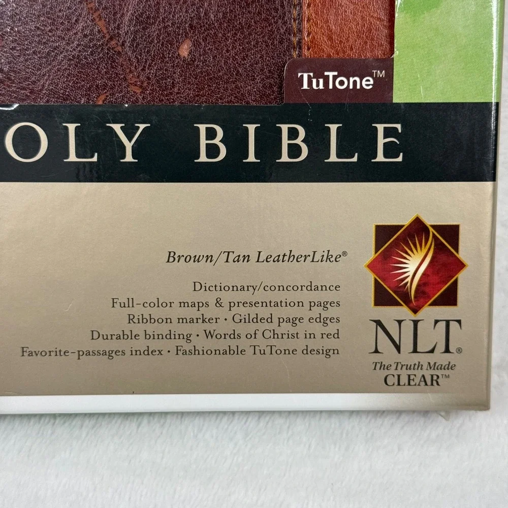 NLT Holy Bible Large‎ Print Compact Edition Brown Tan LeatherLike 9781414337593